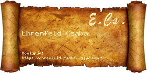 Ehrenfeld Csaba névjegykártya